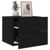 vidaXL Wall-mounted Bedside Cabinets with LED Lights 2 pcs Black