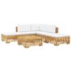 vidaXL Garden Corner Sofas with Cushions 2 pcs Solid Wood Teak
