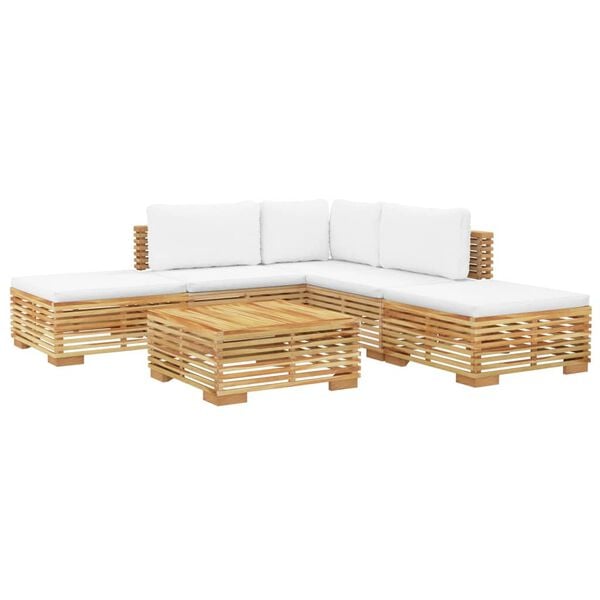 vidaXL Garden Corner Sofas with Cushions 2 pcs Solid Wood Teak