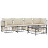 vidaXL 5 Piece Garden Lounge Set with Cushions Anthracite Poly Rattan
