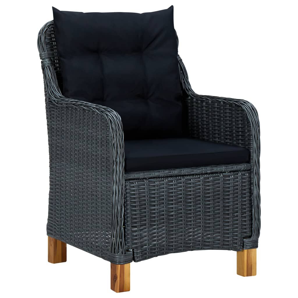 vidaXL 3 Piece Garden Dining Set Dark Grey