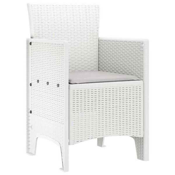 vidaXL Garden Chair 2 pcs White 53 x 49 x 85 cm Polypropylene