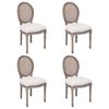 vidaXL Dining Chairs 4 pcs Cream Fabric