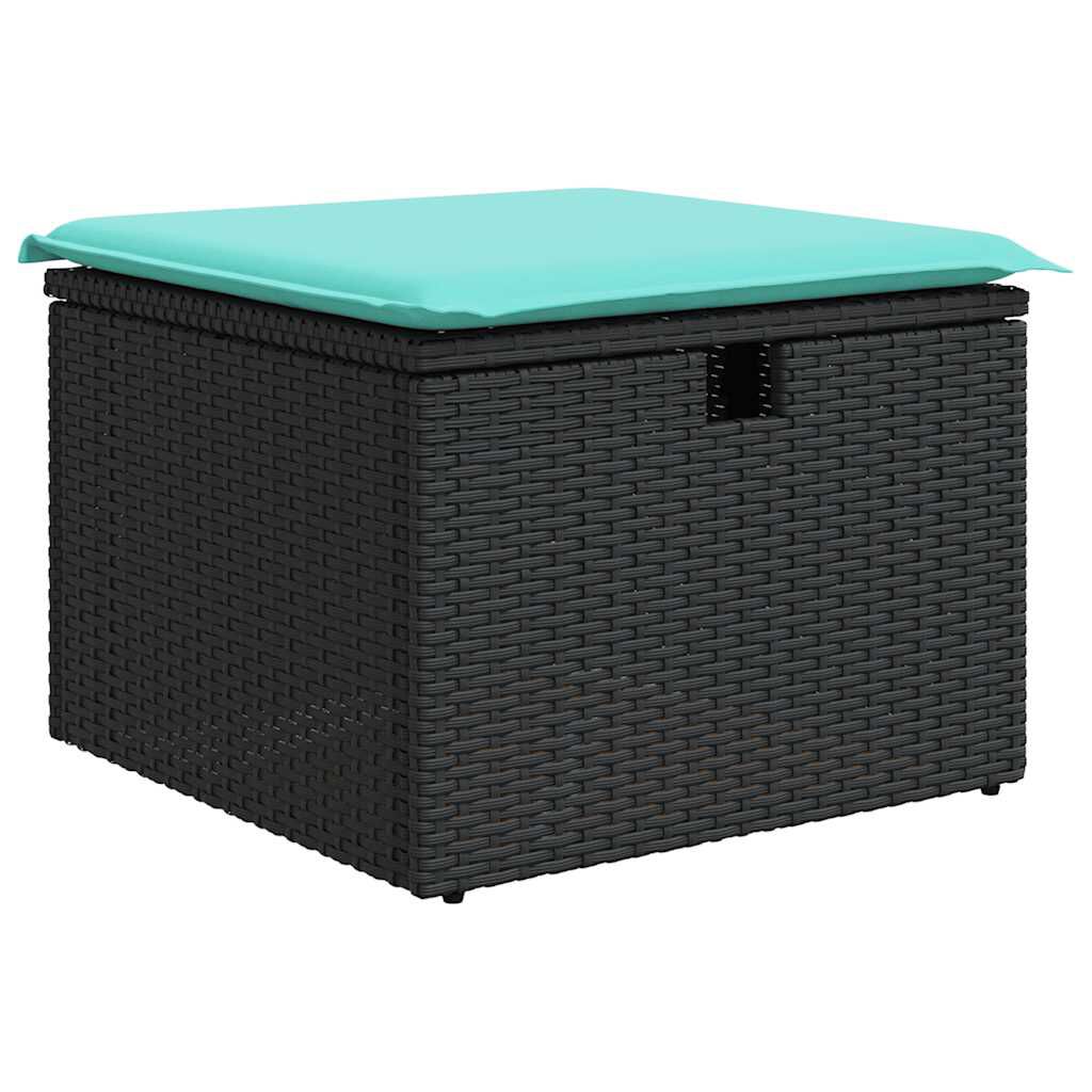 vidaXL 5 Piece Garden Sofa Set with Cushions Black Poly Rattan