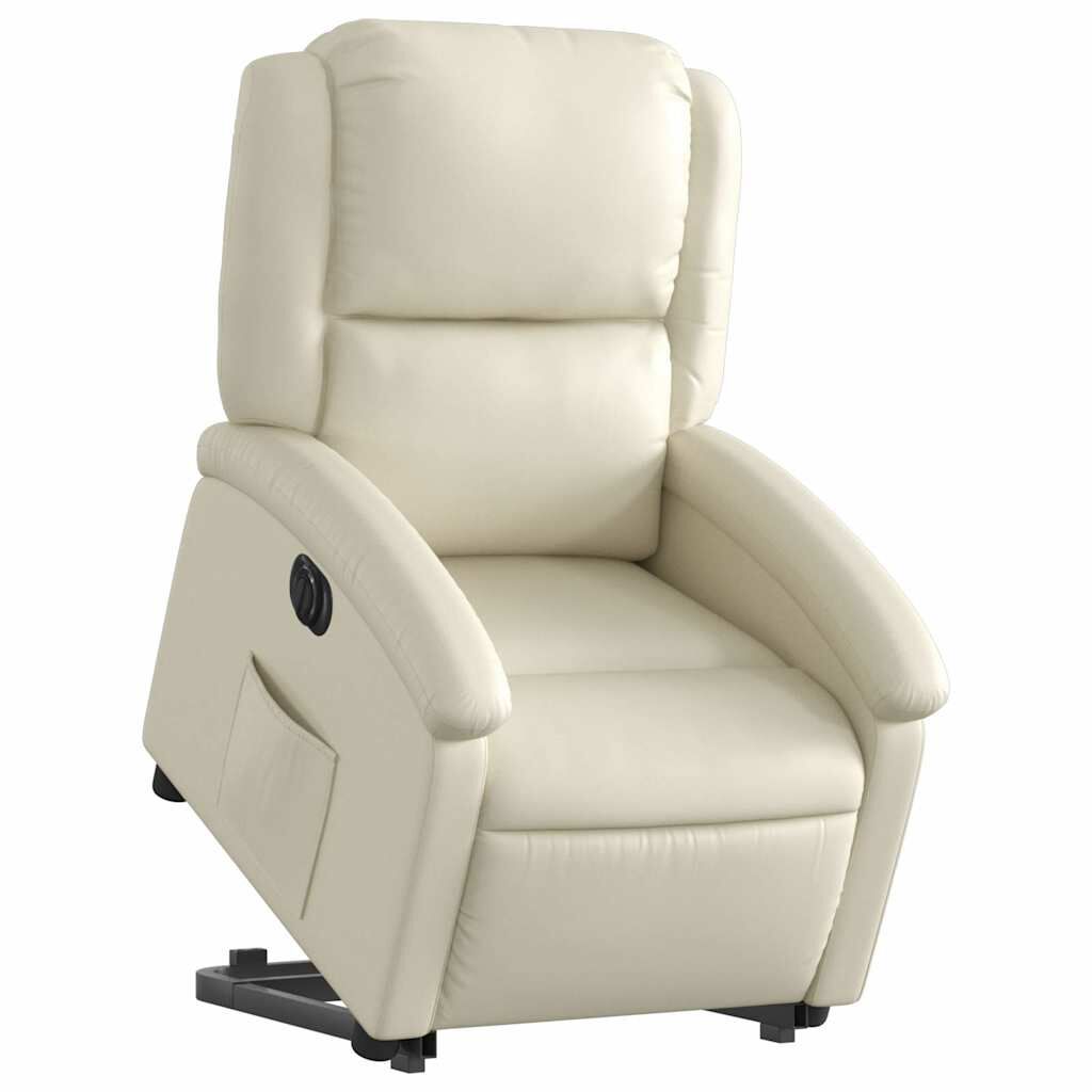 vidaXL Electric Stand up Recliner Chair Cream Faux Leather