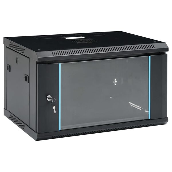 vidaXL 6U Wall Mounted Network Cabinet 19 IP20 600x450x350 mm