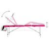 vidaXL 4-Zone Foldable Massage Table Aluminium White and Pink