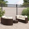 vidaXL 7 Piece Garden Sofa Set with Cushions Brown Poly Rattan