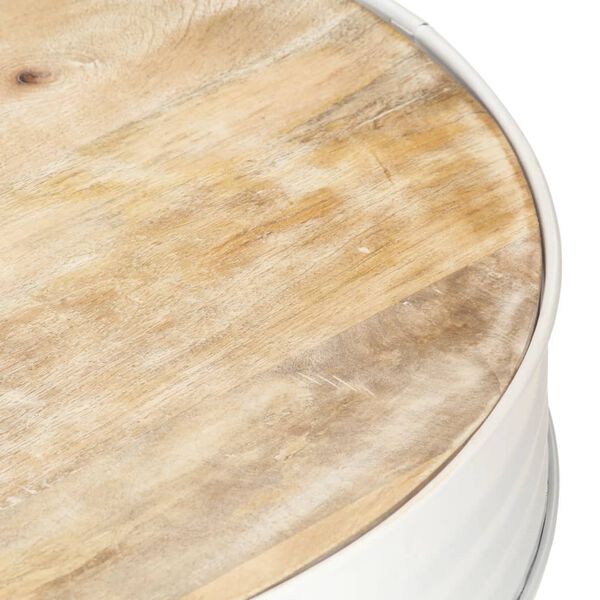 vidaXL Coffee Table White 68x68x36 cm Solid Mango Wood