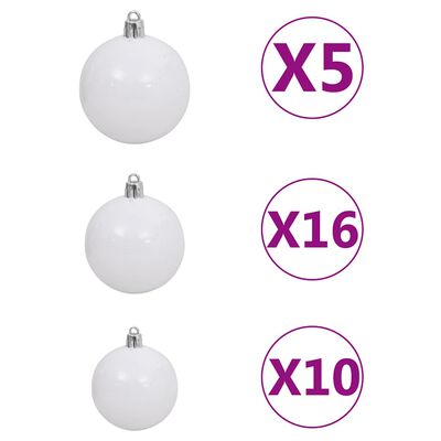 vidaXL Artificial Pre-lit Christmas Tree with Ball Set Green 240 cm PVC