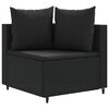 vidaXL 5 Piece Garden Sofa Set with Cushions Black Poly Rattan