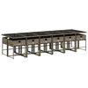 vidaXL 13 Piece Garden Dining Set with Cushions Grey Poly Rattan