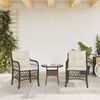 vidaXL Garden Chairs with Cushions 2 pcs Brown Poly Rattan