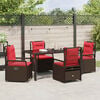 vidaXL Garden Dining Set 5 pcs Brown Poly Rattan