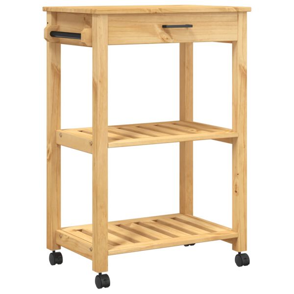 vidaXL Kitchen Trolley MONZA 60x40x90 cm Solid Wood Pine
