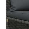 vidaXL 3 Piece Garden Sofa Set with Cushions Grey Poly Rattan