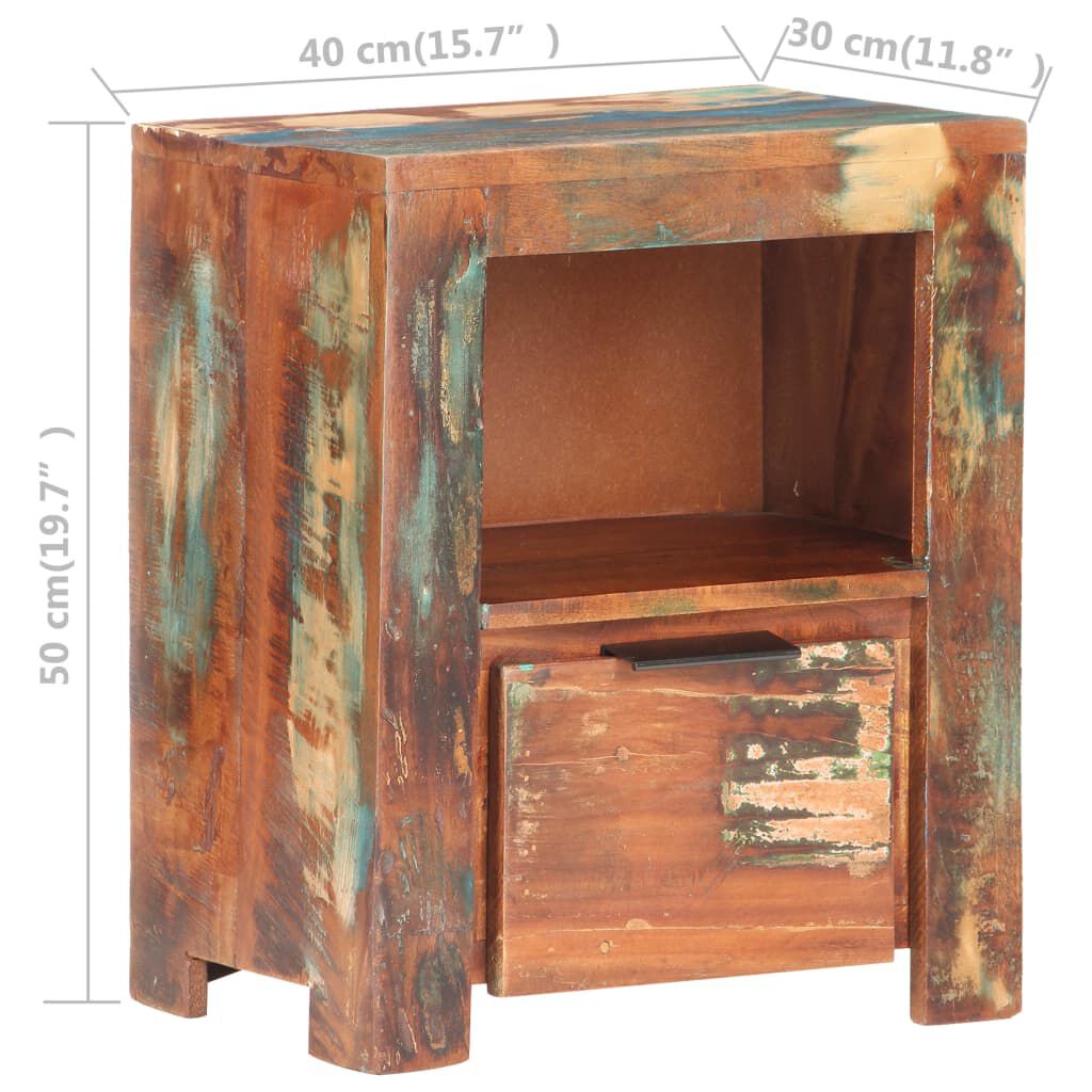 vidaXL Bedside Cabinet 40x30x50 cm Solid Reclaimed Wood