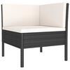 vidaXL 2 Piece Garden Lounge Set with Cushions Poly Rattan Black