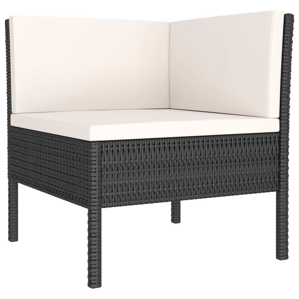 vidaXL 2 Piece Garden Lounge Set with Cushions Poly Rattan Black