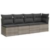 vidaXL 9 Piece Garden Sofa Set with Cushions Grey Poly Rattan