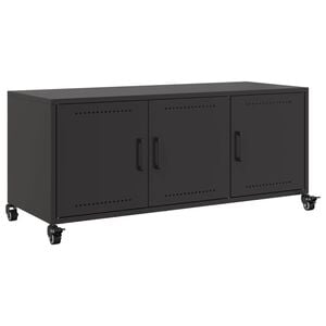 vidaXL TV Cabinet Black 100.5x39x43.5 cm Steel