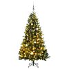 vidaXL Artificial Hinged Christmas Tree 300 LEDs & Ball Set 180 cm