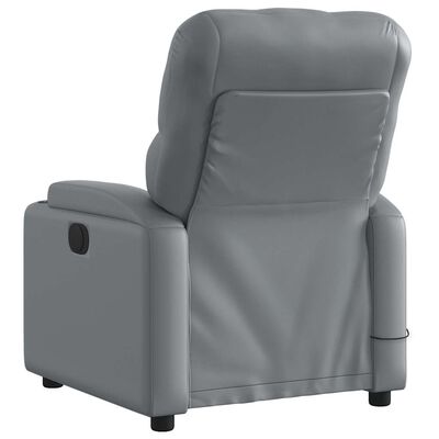vidaXL Electric Massage Recliner Chair Grey Faux Leather
