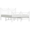 vidaXL Metal Bed Frame without Mattress with Footboard White 150x200cm