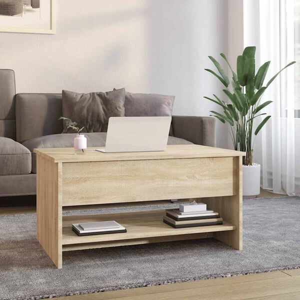 vidaXL Coffee Table Sonoma Oak 80x50x40 cm Engineered Wood