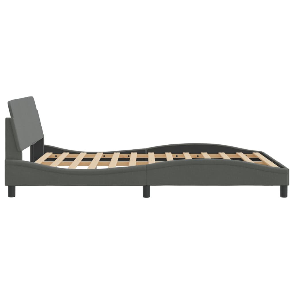 vidaXL Bed Frame without Mattress Dark Grey 137x187 cm Double Fabric