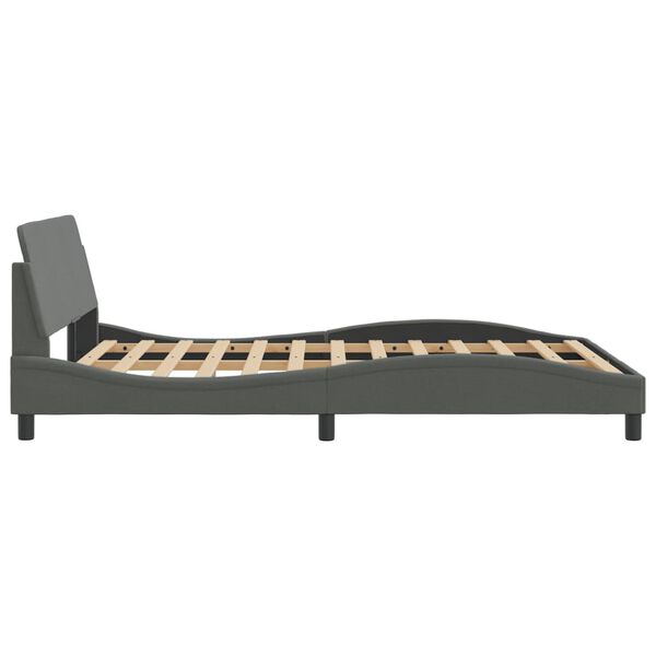 vidaXL Bed Frame "Dover" Dark Grey 137x190 cm Double Fabric