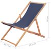 vidaXL Folding Beach Chair Fabric and Wooden Frame Blue