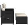 vidaXL Reclining Garden Bench with Cushions Black Poly Rattan