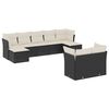 vidaXL 9 Piece Garden Sofa Set with Cushions Black Poly Rattan