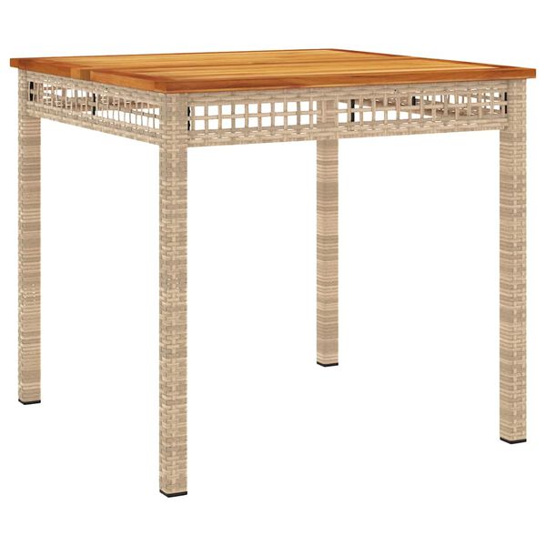 vidaXL 4 Piece Garden Dining Set with Cushions Beige Poly Rattan