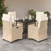 vidaXL 5 Piece Garden Dining Set with Cushions Beige Poly Rattan