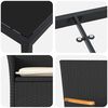 vidaXL Garden Dining Set with Cushion 5 pcs Black Poly Rattan
