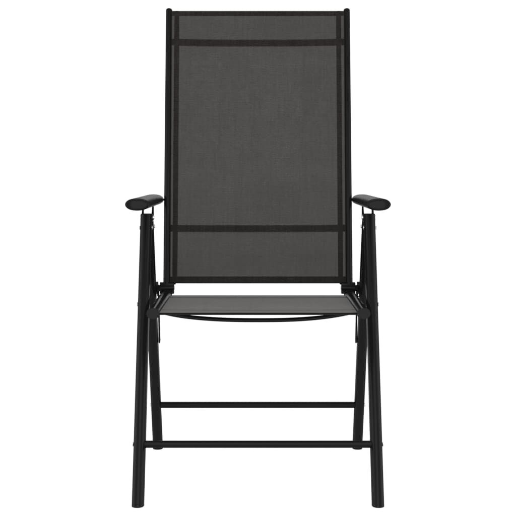 vidaXL Folding Garden Chairs 6 pcs Textilene Black