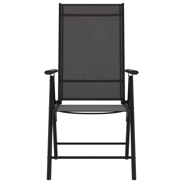 vidaXL Folding Garden Chairs 6 pcs Textilene Black
