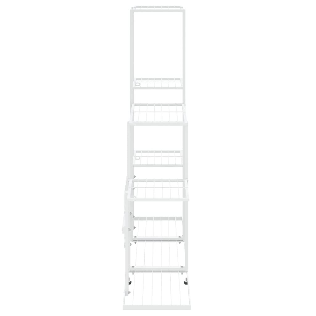 vidaXL Flower Stand 94.5x25x88 cm White Metal