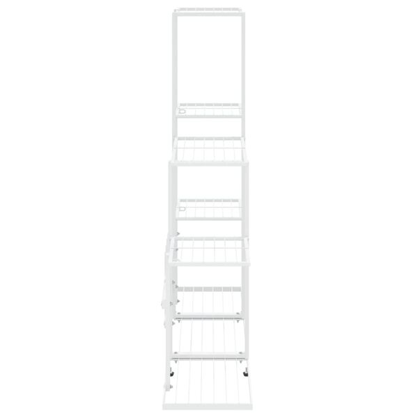 vidaXL Flower Stand 94.5x25x88 cm White Metal