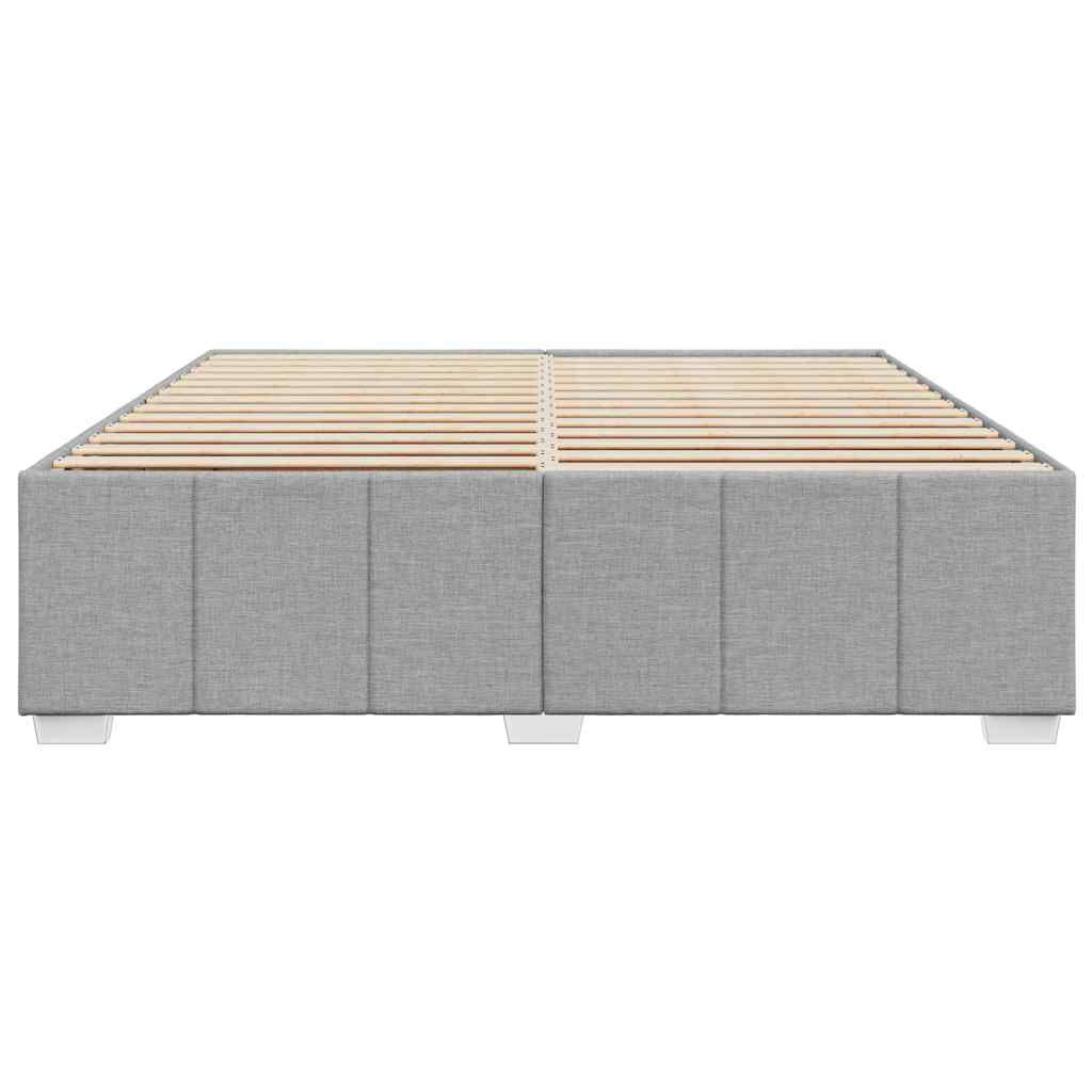 vidaXL Bed Frame without Mattress Light Grey King Fabric