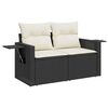 vidaXL 8 Piece Garden Sofa Set with Cushions Black Poly Rattan