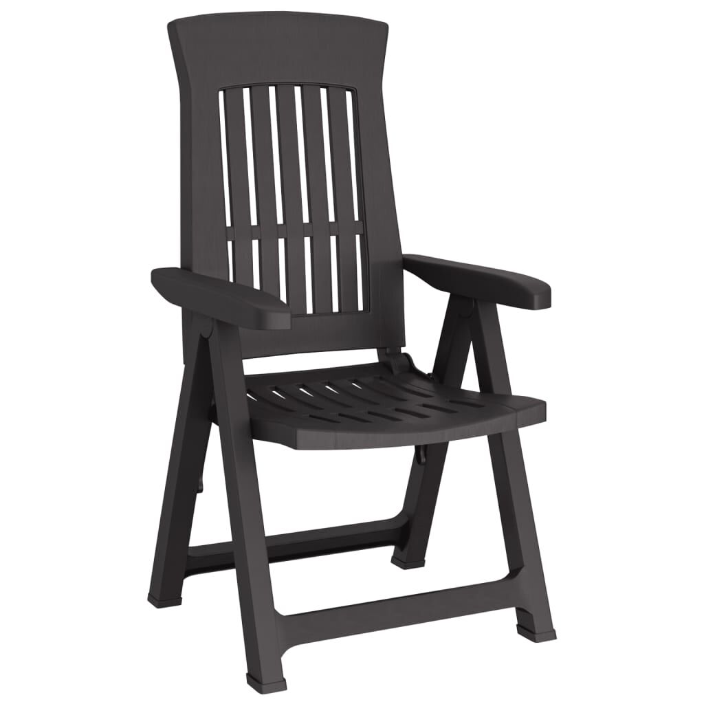 vidaXL Garden Reclining Chairs 2 pcs Anthracite PP
