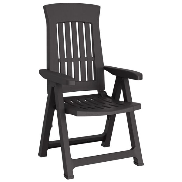 vidaXL Garden Reclining Chairs 2 pcs Anthracite PP