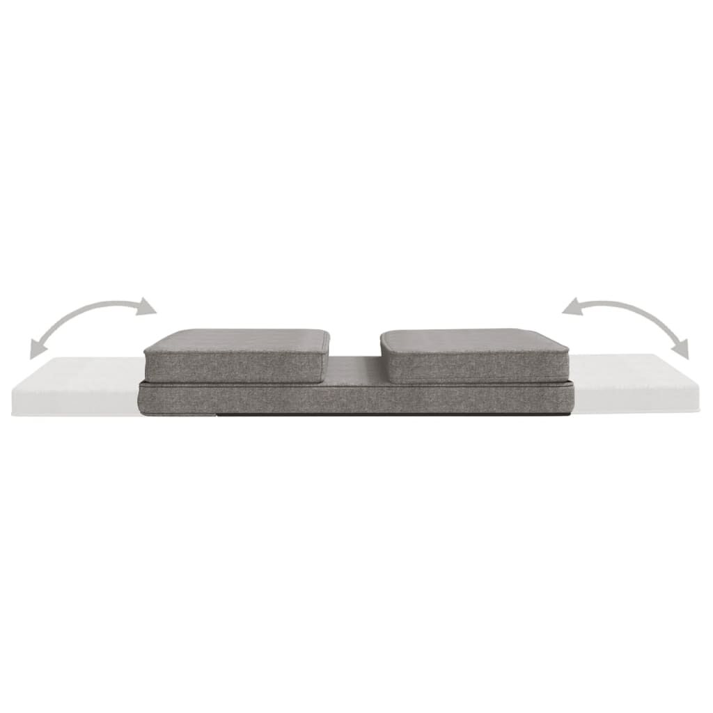 vidaXL Folding Floor Chair Light Grey Fabric
