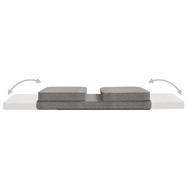vidaXL Folding Floor Chair Light Grey Fabric