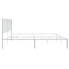 vidaXL Metal Bed Frame without Mattress with Headboard White 135x190cm