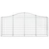 vidaXL Arched Gabion Baskets 6 pcs 200x30x80/100 cm Galvanised Iron