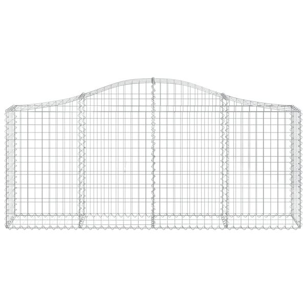 vidaXL Arched Gabion Baskets 6 pcs 200x30x80/100 cm Galvanised Iron